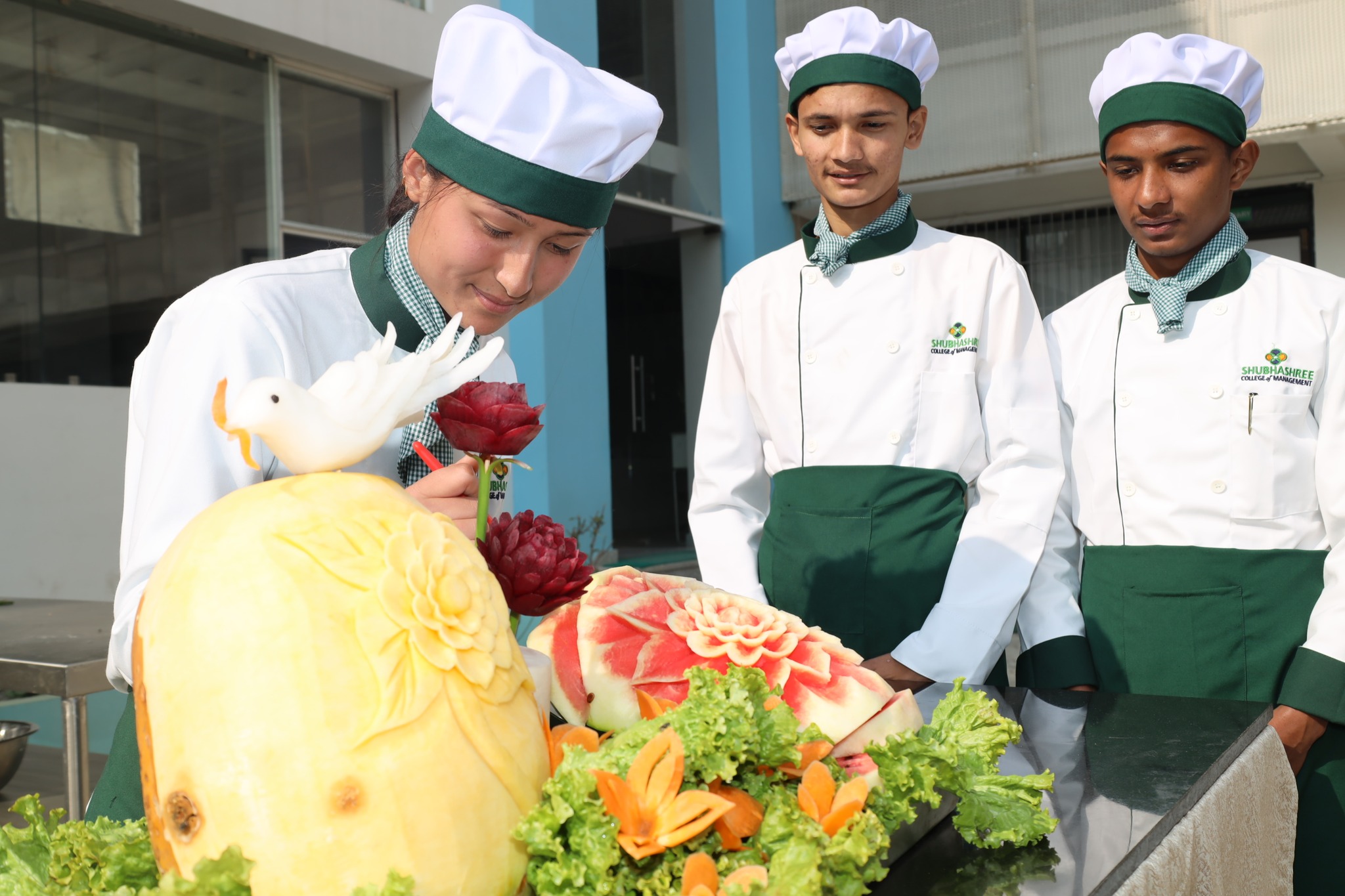 Fruit and Vegetable #Carving at #ShubhashreeCollege